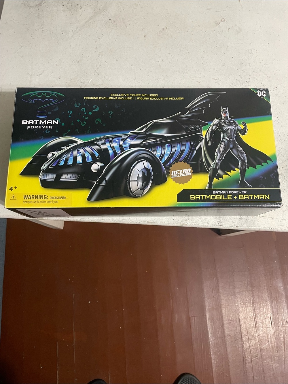 Batman Batmobile & Figure Boxed Set - Black, Yellow, Green, Blue